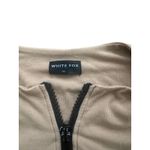 White Fox Boutique WHITE FOX Ribbed Knit Crop Zip-Up Top XS Tan Y2K Street Style Neutral Aesthetic Photo 2