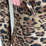 Stones Blazer Jacket Womens XS Brown Black Leopard Print Faux Leather Collar Photo 7