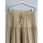 Rachel Zoe NWT Rachael Zoe Tan Pull On Tiered Satin Maxi Skirt Women’s Size Small Photo 3