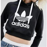 Adidas  Treofoil Black Cropped Logo Hoodie Photo 10