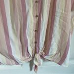 Como vintage  Tie Waist Blouse Striped Linen Blend Women's, Size Medium Photo 2