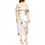 City Chic White Floral Drape Cold Shoulder Midi Dress - New - Size 14 Photo 1