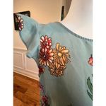 Twine & String  blousen ruffled cap sleeve blue floral top womens small Photo 3