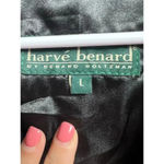 Harvé Benard Harve Bernard by Benard Holtzman Leather Vest Black Hidden Button Front Large Photo 1