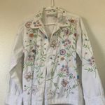 FINAL MARKDOWN Floral Embroidered White Jacket drapers and Damon’s xl Photo 0