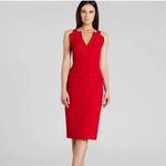 BCBGMAXAZRIA  Alena Peplum Red Bodycon Midi Dress Size 4 Cocktail Holiday Photo 1