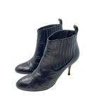 Brian‎ Atwood Vernice Vogue Heeled Booties in Black Leather Size 38.5 Photo 4