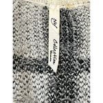 Ny Collection Black Off-White Windowpane Eyelash Open Front Cardigan Sz … Photo 5