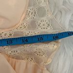 Vintage 70’s Peach Nylon & Lace Maxi NightGown Plunging Neckline L Pink Size L Photo 7