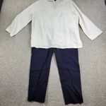 Talbots Womens Capsule Wardrobe Set L/12 Linen Top & Ankle Pants Casual Travel Photo 0