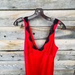 Victoria's Secret Victoria’s Secret size S  red satin black lace trim Photo 3