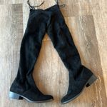 None Knee High Black Velvet Boots Photo 5