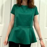 Bisou Bisou  Green Peplum Blouse Photo 2