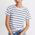 Madewell Whisper Cotton Rib-Crewneck Tee in Rockwood Stripe XXS Photo 0
