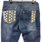 No Boundaries  Stretch Denim Lace Accent Cuffed Capri Blue Jeans Juniors 11 Photo 5