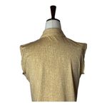 J. McLaughlin Shirt Women Small Tan White Dotted Collard Button Down Preppy Photo 3