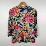Chico's Abstract Floral Tunic Top Size 2 Large Multicolor V-Neck Stretch Colorful Photo 2