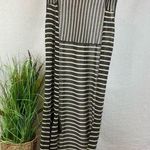 POL  Gray & White Striped Open Long Sleeveless Duster Sweater M Photo 0