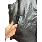 Harvé Benard Harve Bernard by Benard Holtzman Leather Vest Black Hidden Button Front Large Photo 4