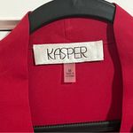 Kasper #129  RUFFLED TIE FRONT V-NECK RED BLOUSE TOP SIZE MEDIUM Photo 4