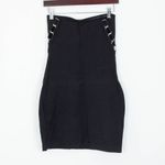 EXPRESS  Womens Metal Cutout Strapless Mini Dress Size XS Black Stretch Edgy Sexy Photo 5