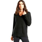 Athleta Hanover V-Neck Ribbed Wool Blend Longline Tunic Sweater – Black, Size S Photo 1