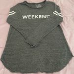 Chaser “Weekend” gray application striped sleeves loungewear sweatshirt, size L Photo 10