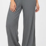 Auden Sleepwear Lounge Pants Gray Ribbed Wide Leg Size L Rayon Spandex Size L Photo 0
