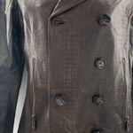 Michael Kors Vintage 100% Leather Crocodile Embossed Double Breasted Coat Jacket Photo 3