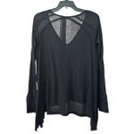 Free People waffle cotton blend V neck, oversized, long sleeve top, size XS Photo 2