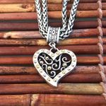 Brighton  Double Strand Heart Pendant Necklace toggle clasp Photo 6