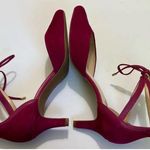 Alex Marie  Pink Fusia Leather Suede Ankle Tie Kitten Heel Almond toe 10m Photo 5