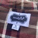 Mud Pie  Maroon Flannel Plaid Shirt Dress | S Photo 2