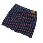 American Eagle Blue Super Stretch Red & White Striped Mini Jean Skirt, Sz 2 Photo 7
