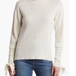 Ramy Brook Walt Turtle Neck Long Lace-up Sleeve Top In Cream, Size S New w/Tag Photo 2