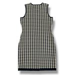 Maison Tara Knit Houndstooth Bodycon Sheath Dress Black Tan Sleeveless Stretch L Brown Size L Photo 4