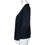 INC International Concepts Blazer Womens Large Navy Black Open Front Waterfall Photo 2