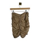 ASTR The Label Leather Ruched Mini Skirt in Cappuccino Tan Size S Photo 6