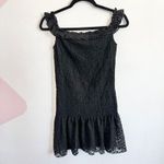 Black Lace Ruffle Hem‎ Dress, Coquette, Goth, Y2K, Romantic, Lolita, Medium Photo 1