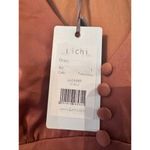 Lichi 40's retro satin midi dress L Mauve fabric covered buttons side zip NWT Pink Size L Photo 4