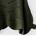 SheIn  Women’s Batwing Hollow Knit Pullover Shawl Sweater in Military Green Sz S Photo 3