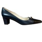 St. John black leather pumps with accent bow women's size 6 Photo 1
