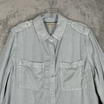 Anthropologie Holding Horses Shirt Womens Small Blue Chambray Pearl Snap Western Photo 3