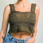 Aerie NEW!  Women's Olive Green Crochet Bralette Crop Top Photo 0