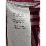 Chico's  Long Sleeve Red Whit GoldMetallic Shimmer Striped No-Iron Shirt Size 0 S Photo 4
