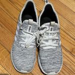 Adidas Cloudfoam Pure Knit Shoes Slip On Lace Up Breatheable White Gray Women’s Size 8 Sneakers Running tracks training Sport active gym athletic Photo 2