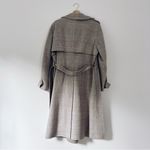Theory Oaklane Grey Multi Marin Plaid Double Breasted Wool Wrap Tench Coat XL Photo 12