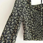 Levi's The Statement Top Slim Fit, Floral Print Puff Sleeve Top,Black/Yellow, M Photo 15