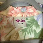 Vtg TanJay Plus Size 2X Short Sleeve Button Down Floral Pastel Hawaiian Womens Pink Photo 2