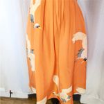 Moulinette Soeurs Anthropologie Crane Silk Halter Dress Tangerine Orange size 4 Photo 14
